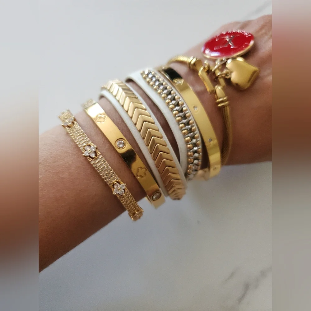 Stella & Dot Gilded Path Leather Wrap Bracelet